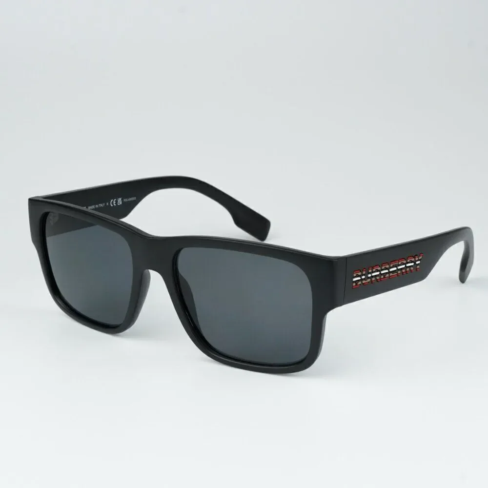 NEW Burberry BE4358 KNIGHT 346481 Matte Black Dark Grey Polarized Men Sunglasses